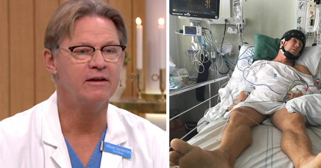 Mårten Johansson opererades 45 minuter efter han fick en stroke.