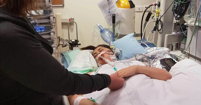 Jessica under hjärttransplantationen.