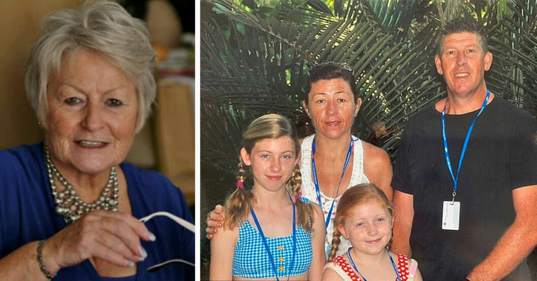 Susan, Kieran tillsammans med barnen Matilda och Molly. Till höger Susans mamma Jennifer.