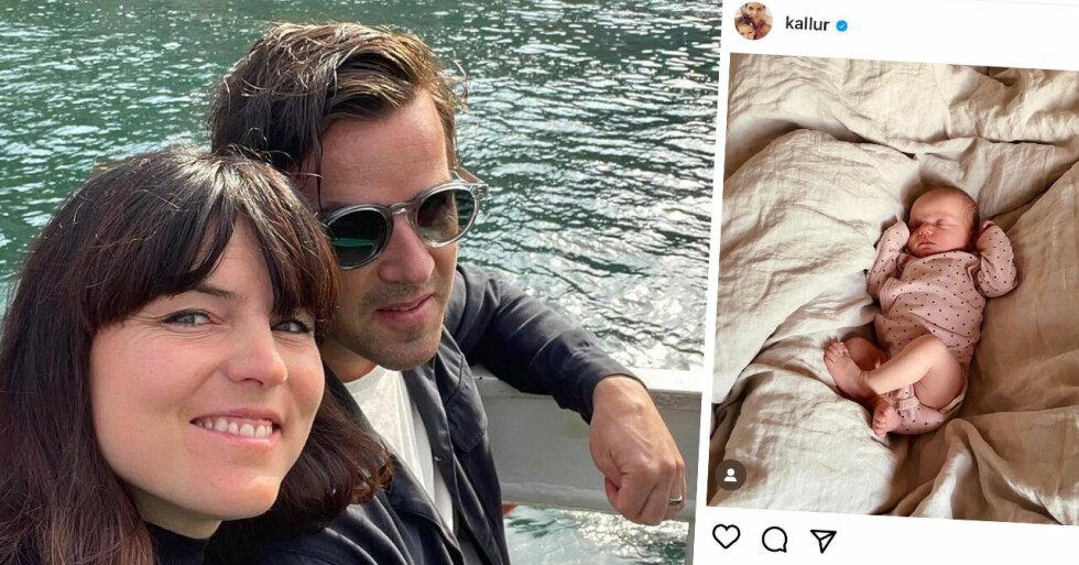 Susanna Kallur och maken Klas Kallur samt nyfödda dottern till höger.