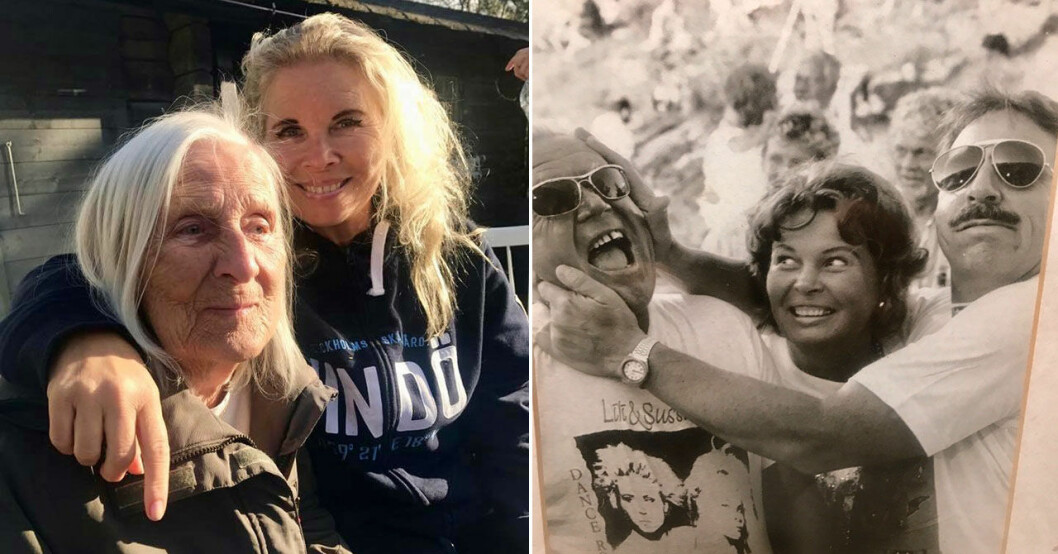 Susie med mamman Inga. Till höger pappa Paavo in action med Janne ”Loffe” Carlsson och goda vännen Tarja under en tv-inspelning på Dalarö. Susie Päivärinta med sina föräldrar.