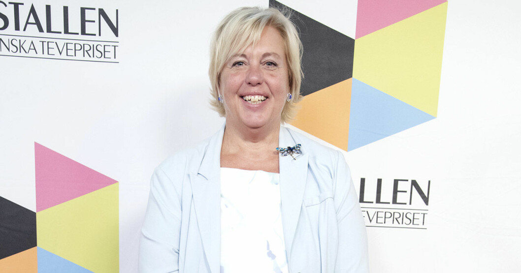 Suzanne Axell. Suzanne Axell på Kristallen-galan i Stockholm 2019.