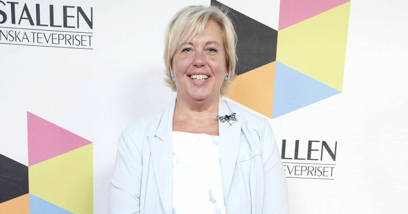 Suzanne Axell på Kristallen-galan i Stockholm 2019.