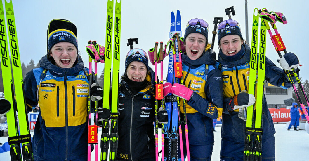 Sveriges bronslag i VM-stafetten tog åttonde medaljen för Sverige i VM i Oberhof: Linn Persson, Anna Magnusson, Elvira Öberg och Hanna Öberg. Medaljrekord: "Vi ska vara väldigt stolta"