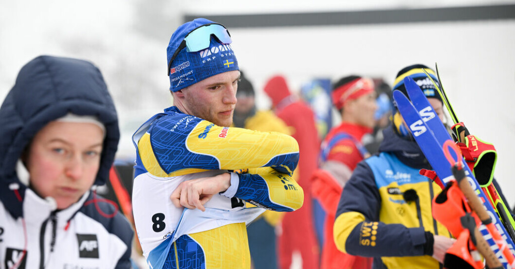 Sveriges Sebastian Samuelsson efter målgång i herrarnas sprint, 10 km, i skidskytte-VM i tyska Oberhof. Sverige utan medalj – sköt bort sig i dimman