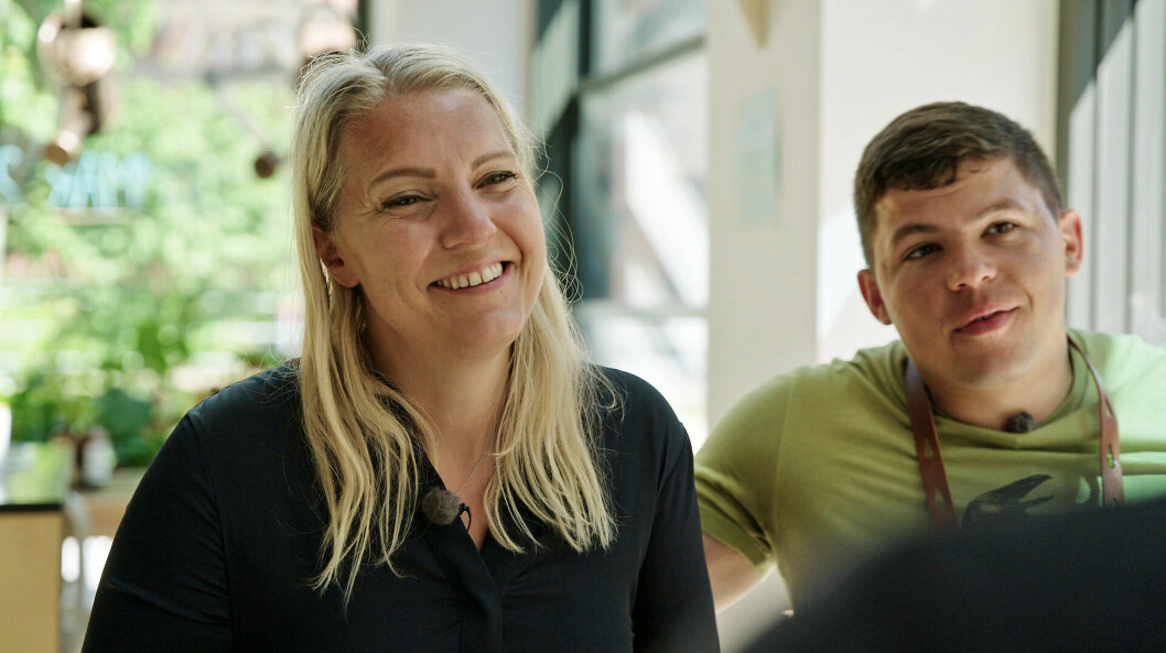 Carina Bergfeldt tillsammans med den förvunne halvbrodern, Jeffrey Nielsen.