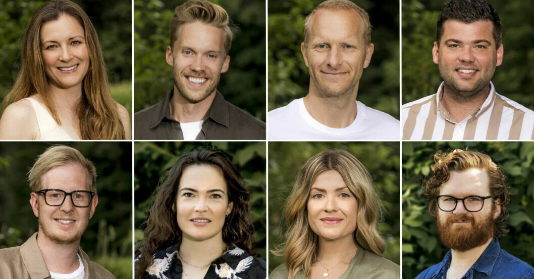 Bodil, Jonas, Hans, Martin, Jonas, Märtha, Louise och Axel i Gift vid första ögonkastet på SVT. Alla paren i säsong 8 av Gift vid första ögonkastet på SVT.