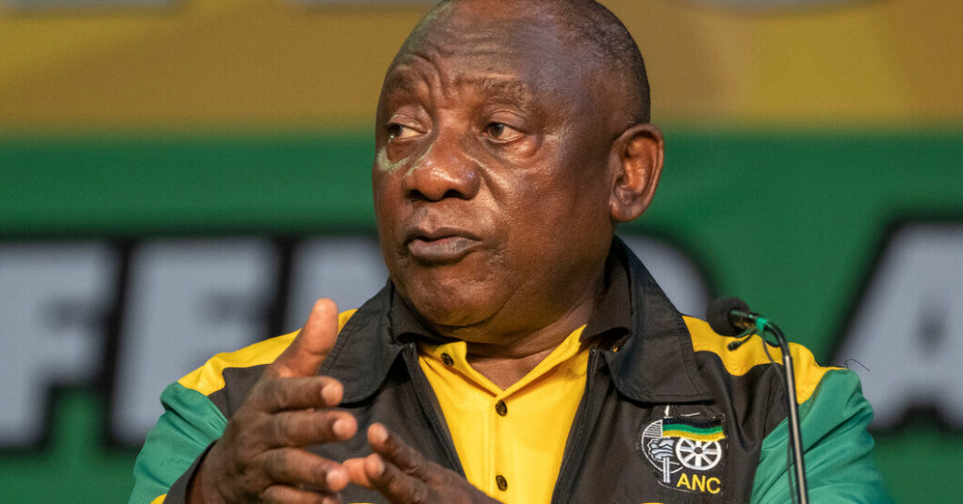 Sydafrika president Cyril Ramaphosa. Arkivbild. Tvist om påstådda vapenleveranser till Ryssland