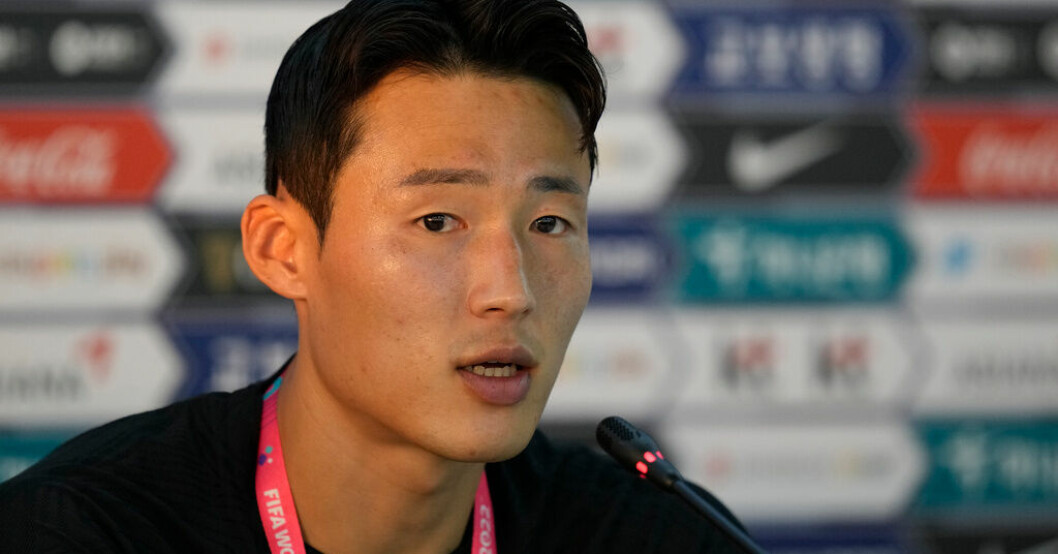 Sydkoreas Son Jun-Ho i samband med en presskonferens under fotbolls-VM i Qatar i november. Sydkoreansk VM-spelare gripen i Kina