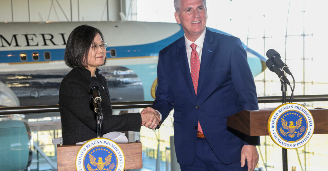 Taiwans president välkomnad av talman McCarthy