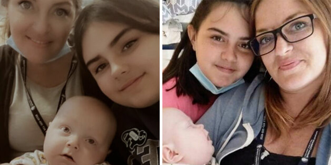 <strong>Hemma i Maine väntar Tamaras dotter på sin lillebror och mamma.</strong> Tamara Orthman och hennes två barn.