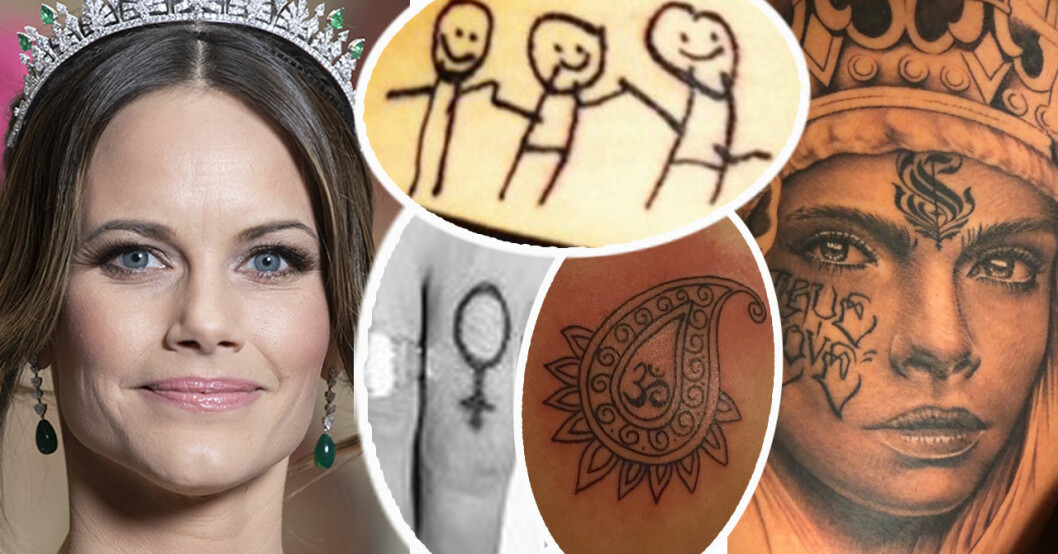 Prinsessan Sofia och svenska kändisars tatueringar.
