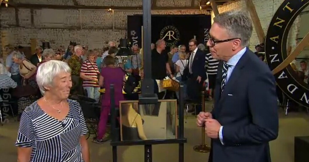 En till synes enkel tavla, men dess värde sattes till 400 000 kronor. tavla-svt
