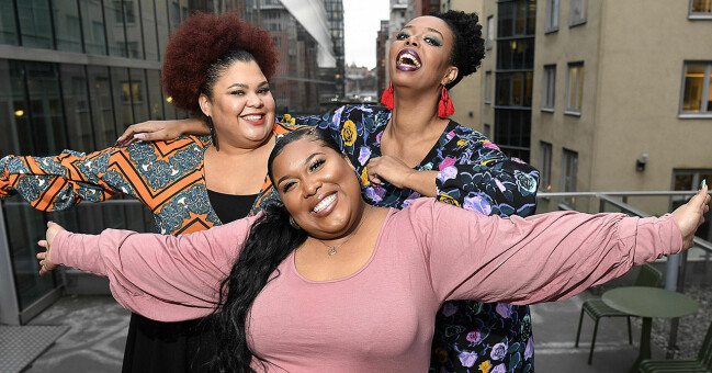 The Mamas – Loulou Lamotte, Ashley Haynes och Dinah Yonas Manna. FOTO: LINDAHL BJÖRN/TT The Mamas – Loulou Lamotte, Ashley Haynes och Dinah Yonas Manna.