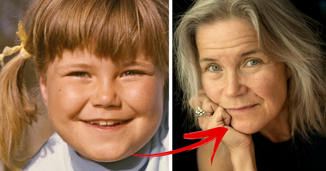 Maria Johansson som Tjorven och idag. Maria Johansson som Tjorven och idag