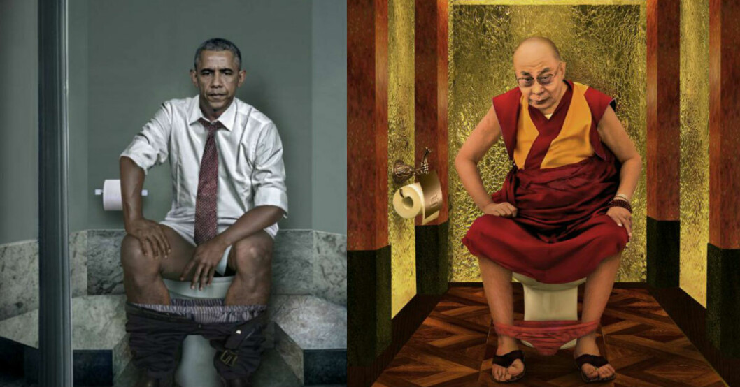 Så här ser det ut när Obama – och sex andra världsledare – går på toaletten