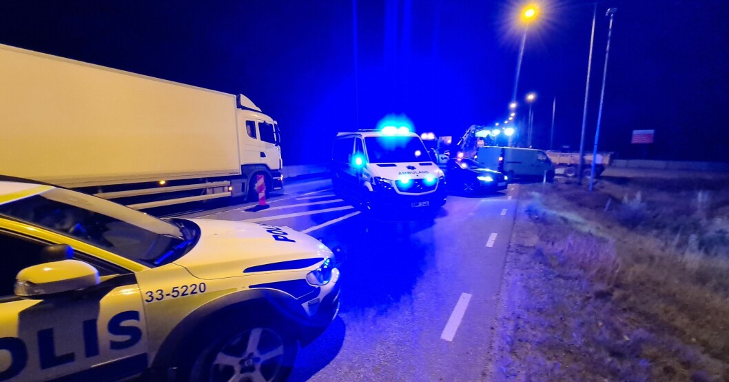 Polis anlände till platsen