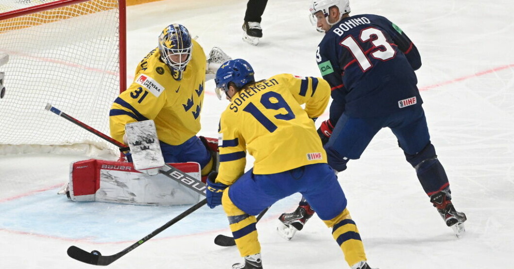 Tre Kronor reste sig från 1-3-underläge mot USA. Tre Kronor grupptvåa efter förlängningsförlust