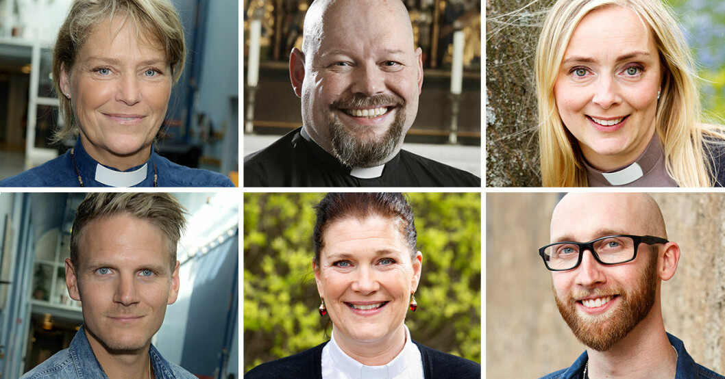 Åsa Meurling, David Castor, Kristina Lethin, Josef Barkenbom, Jessica Menzinsky och Filip Wennerlund från SVT:s Tro, hopp och kärlek.