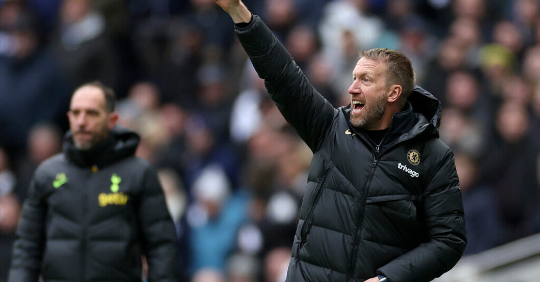 Tummen upp! Chelsea är vidare i Champions League och Graham Potter behöver inte se sig om efter ett nytt jobb än. Arkivbild. Potters lättnad – Chelsea vidare i CL