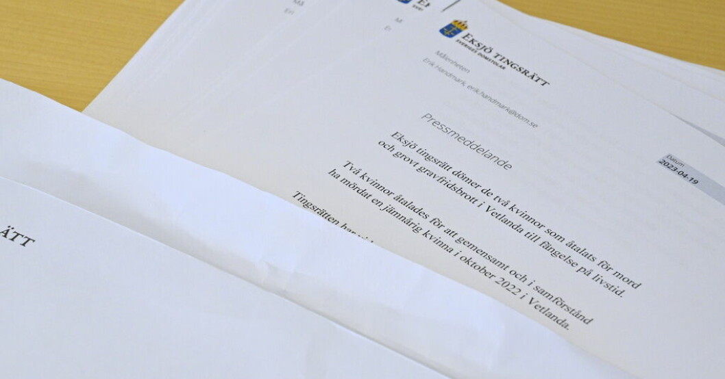 Två kvinnor som fällts för mord i Vetlanda överklagar domen. Arkivbild. 18-årig kvinna överklagar livstidsdom