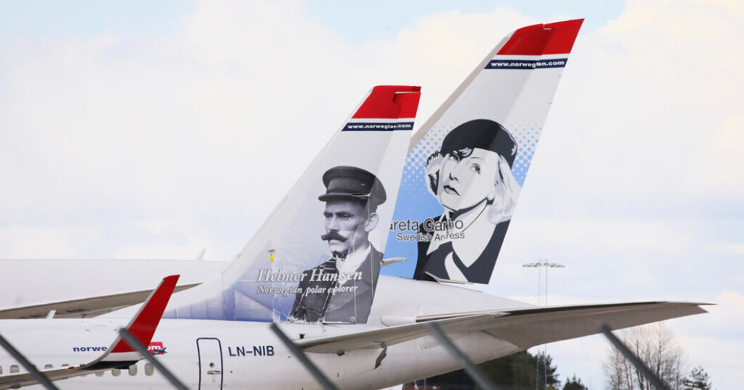 Två Norwegian-plan. Arkivbild. Miljardförlust för Norwegian