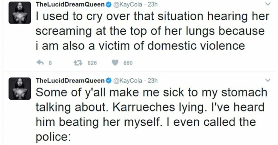 Kay Colas tweets om misshandeln. tweet-kay-cola