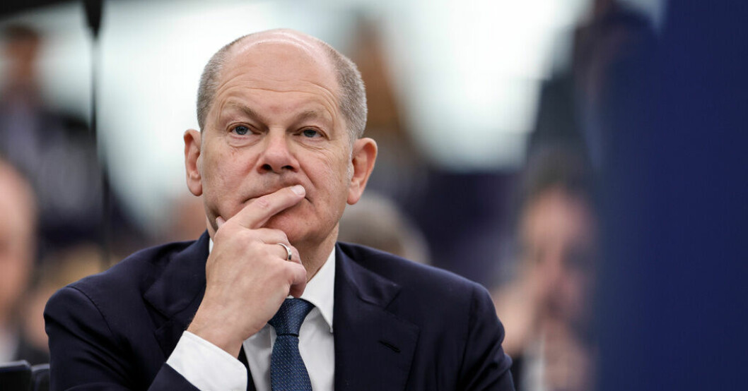 Tysklands förbundskansler Olaf Scholz i EU-parlamentet i Strasbourg. Scholz: Vi måste ta EU framåt