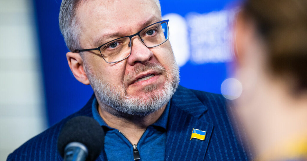 Ukrainas energiminister Herman Halusjtjenko vid det informella möte med EU:s energi- och transportministrar som hölls i måndags i Scandinavian XPO i Märsta utanför Stockholm. "Tecken på att de vill förstöra kärnkraftverket"