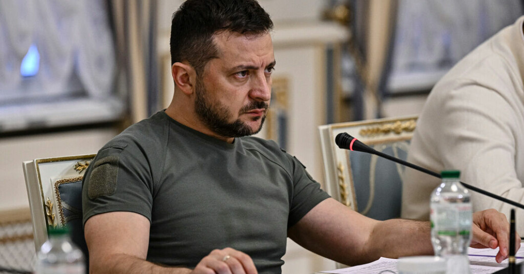 Ukrainas president Volodymyr Zelenskyj. Arkivbild. Zelenskyj fokuserar på hårda Bachmutstrider