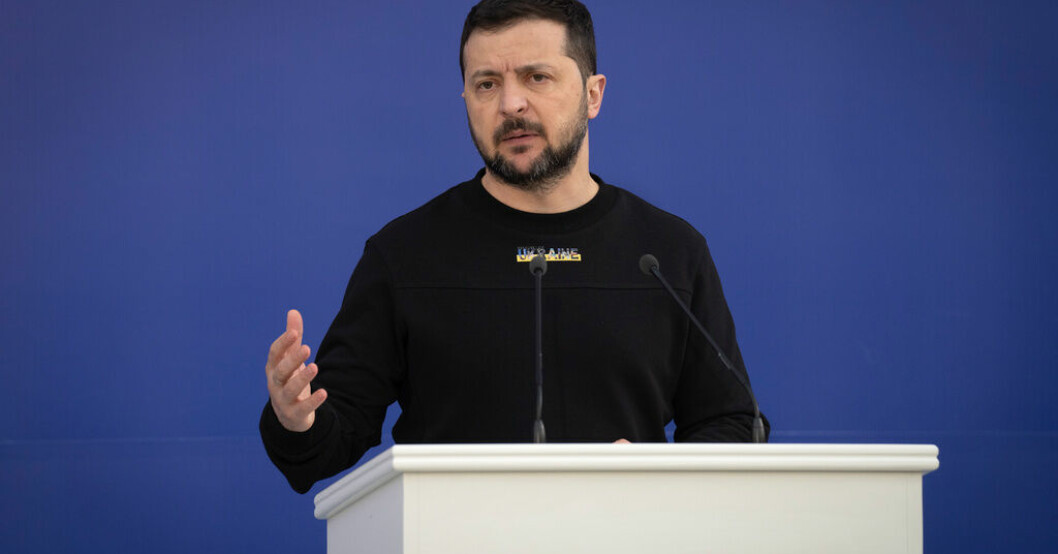 Ukrainas president Volodymyr Zelenskyj. Arkivbild. Robotattack mot historiskt museum i Kupjansk