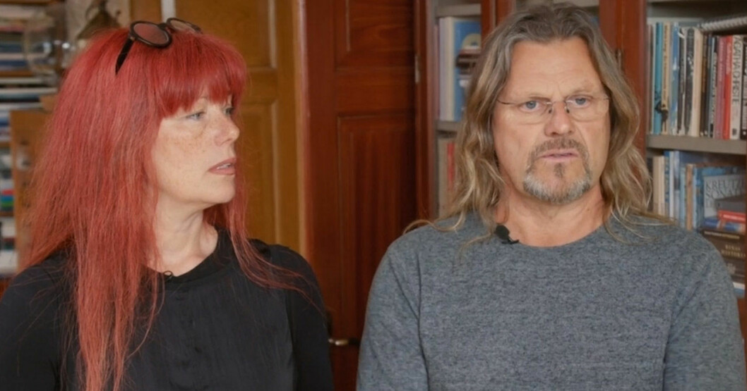 Amber och Ulf Grimfalk. <strong>Foto: SVT.</strong> Amber och Ulf Grimfalk i Husdrömmar 2020.