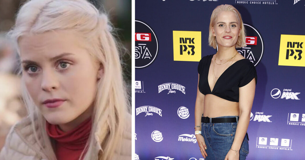 Ulrikke Falch som Vilde Lien Hellerud i Skam och hur hon ser ut i dag. <strong>Foto: NRK & TT.</strong> Ulrikke Falch i Skam.