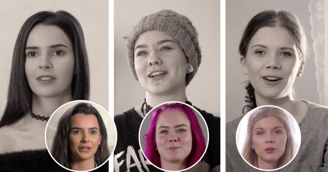 Sophie Andersen, Julia Mindell och Linn Andersson från Unga mammor