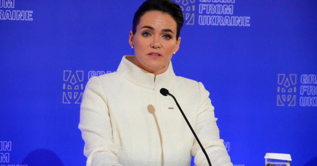 Ungerns president Katalin Novák. Arkivbild. EU-oro över ungerska lagar