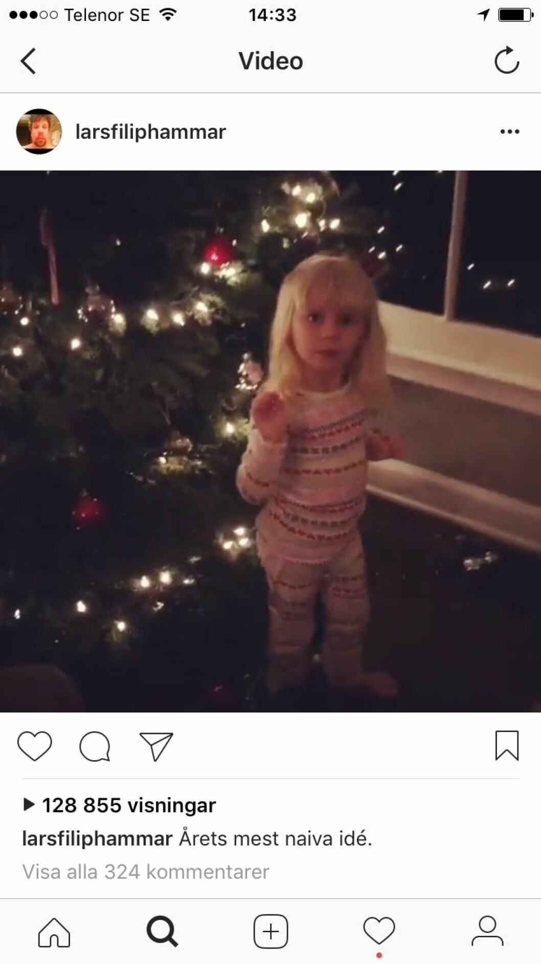 Dottern Ilse fyllde tre år före jul. unknown