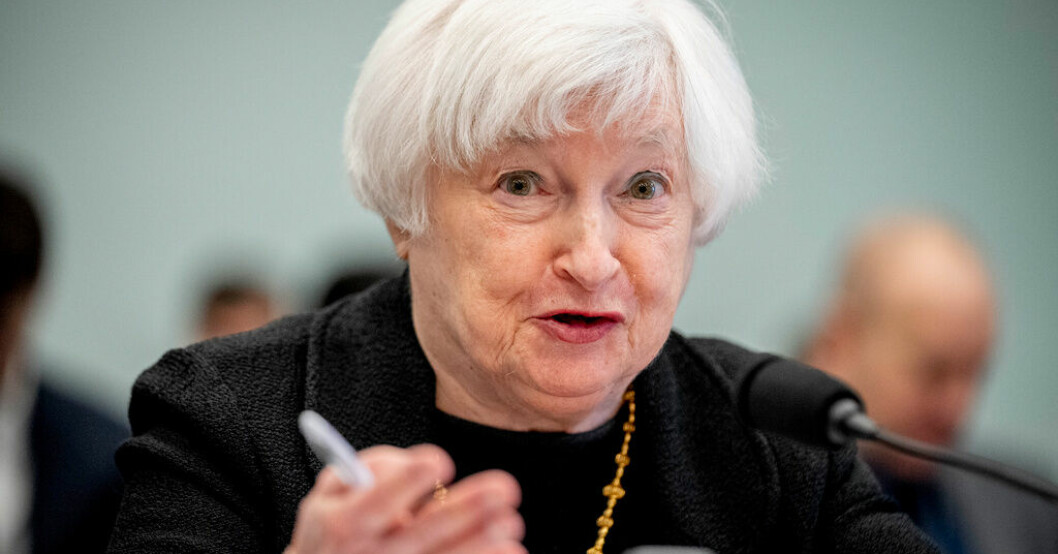 USA:s finansminister Janet Yellen förväntar sig att landets ekonomi fortsätter att växa och att inflationen viker ned. Arkivbild. Osäker utveckling för USA:s ekonomi