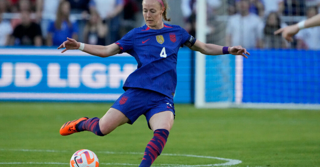 USA:s lagkapten Becky Sauerbrunn missar VM på grund av en fotskada. Arkivbild. Skada stoppar amerikanska kaptenen i VM