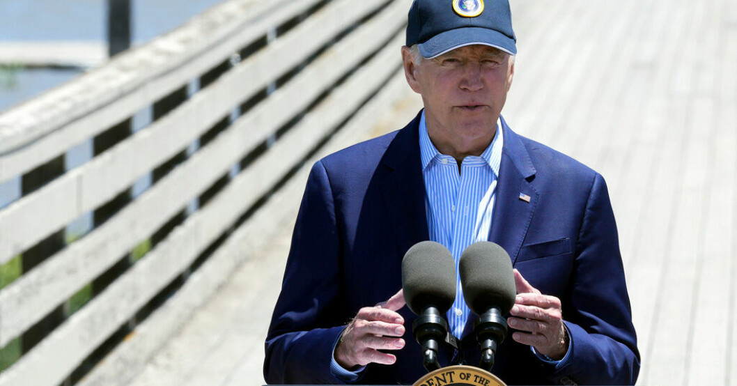 USA:s president Joe Biden i Kalifornien. Biden jämförde Xi med diktatorer