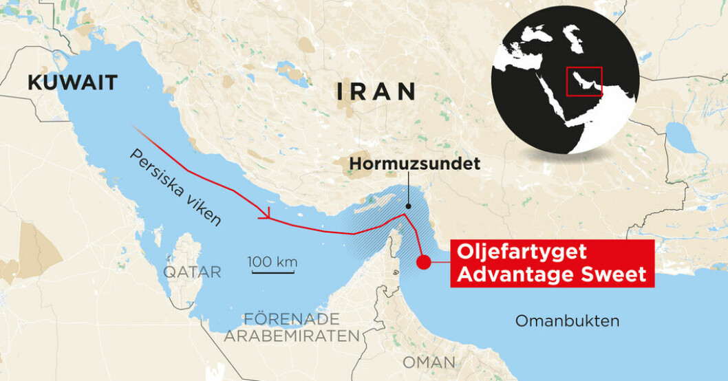 USA hävdar att Iran har beslagtagit ett oljefartyg i Omanbukten Iran: USA:s oljetanker togs efter kollision