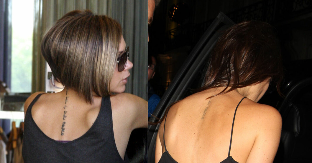 2007 var Victoria Beckhams tatuering mycket tydligare än vad den är idag. Foto: All Over Press, Stella Pictures utvaldposh