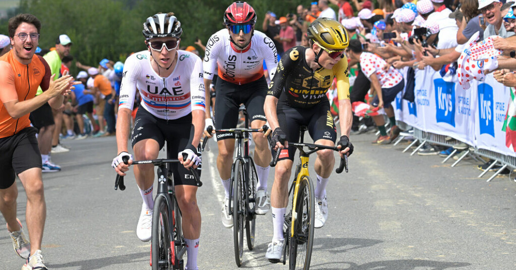 Victor Lafay i mitten. Fransk seger på spansk etapp i Tour de France