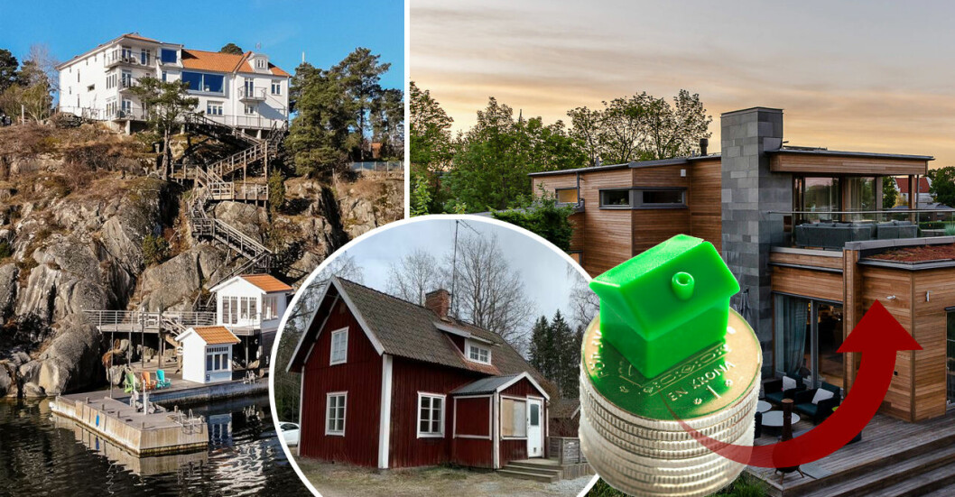 Villapriserna ökar, allra kraftigast i storstadsregionerna.