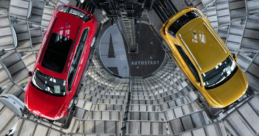 Volkswagens fabrik i tyska Wolfsburg. Arkivbild. Trögt för tysk industri