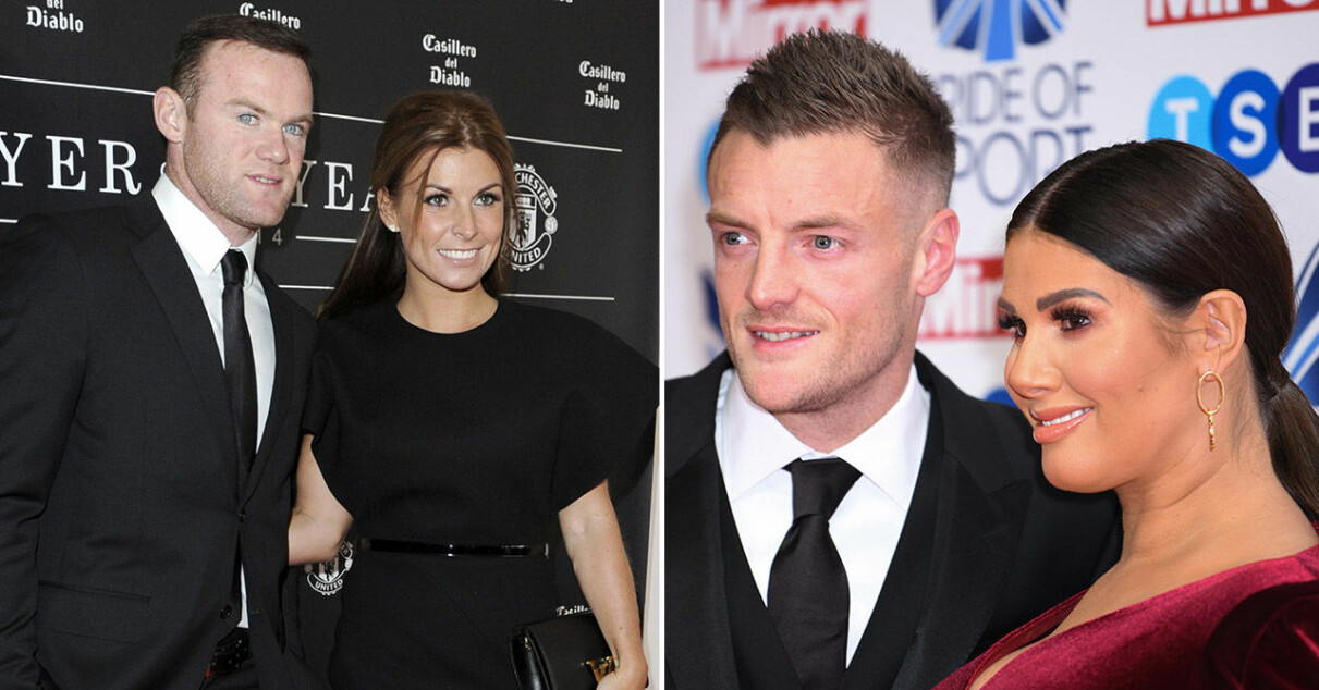 Wayne och Coleen Rooney (till vänster) och Jamie och Rebekah Vardy. Wayne och Coleen Rooney, samt Jamie och Rebekah Vardy.