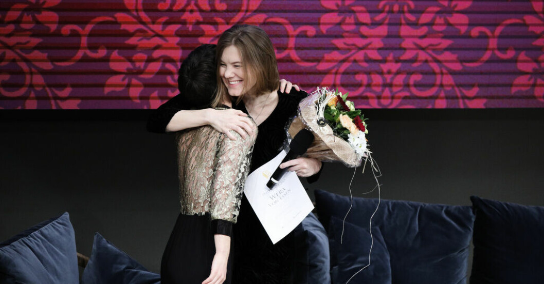Wera von Essen fick Borås Tidnings debutantpris 2019. Arkivbild. Pen-pris till Wera von Essen