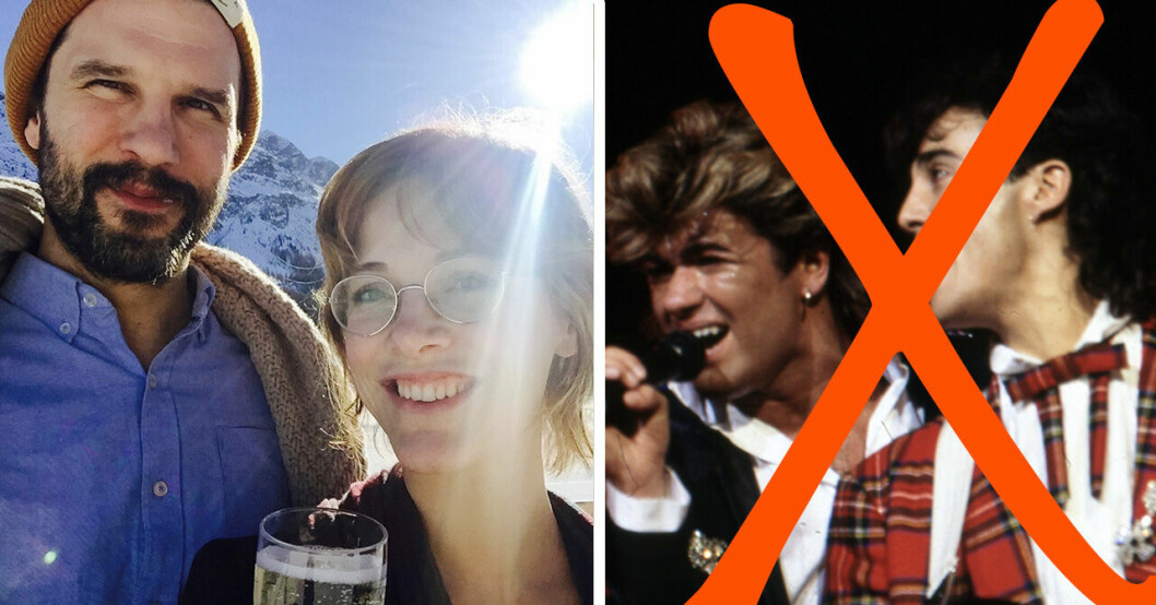 Tomas och Hannah Mazetti och Wham till höger.