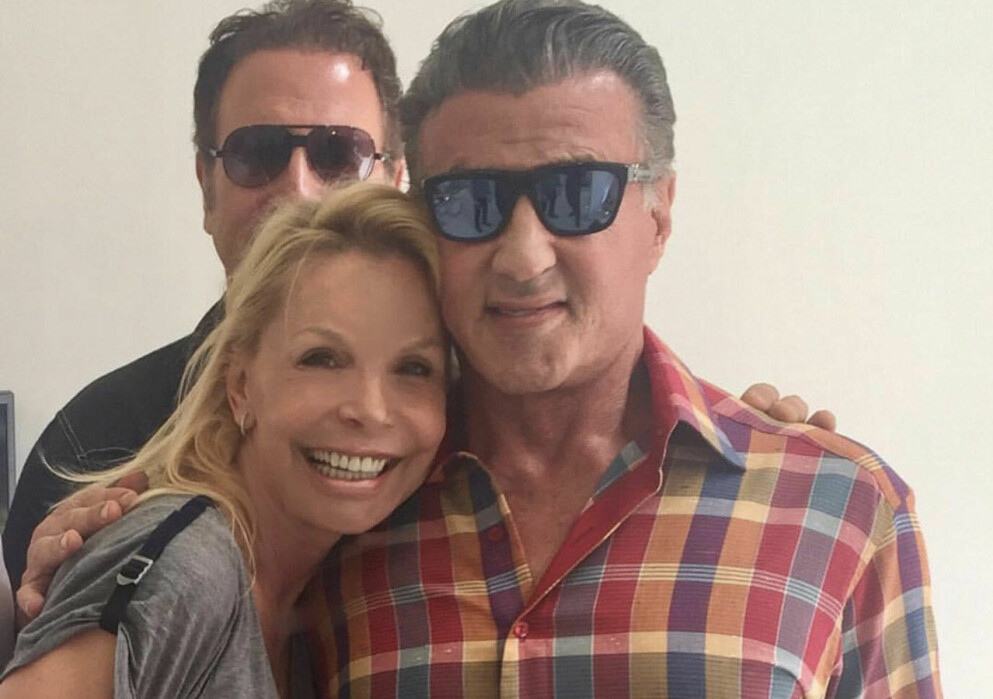 Agnes med Sylvester Stallone. Agnes-Nicole Winter och Sylvester Stallone.