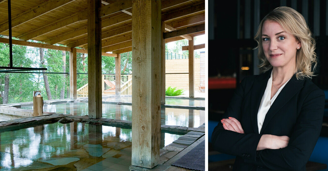 Pooler på Yasuragi och Anna Westerberg, vd på spahotellet.