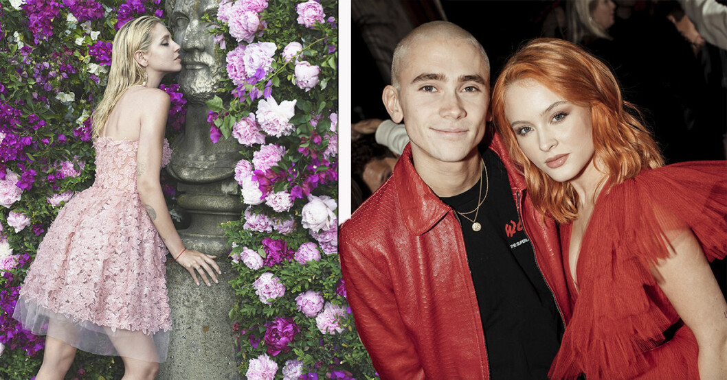 Zara Larsson och Felix Sandman i röda kläder